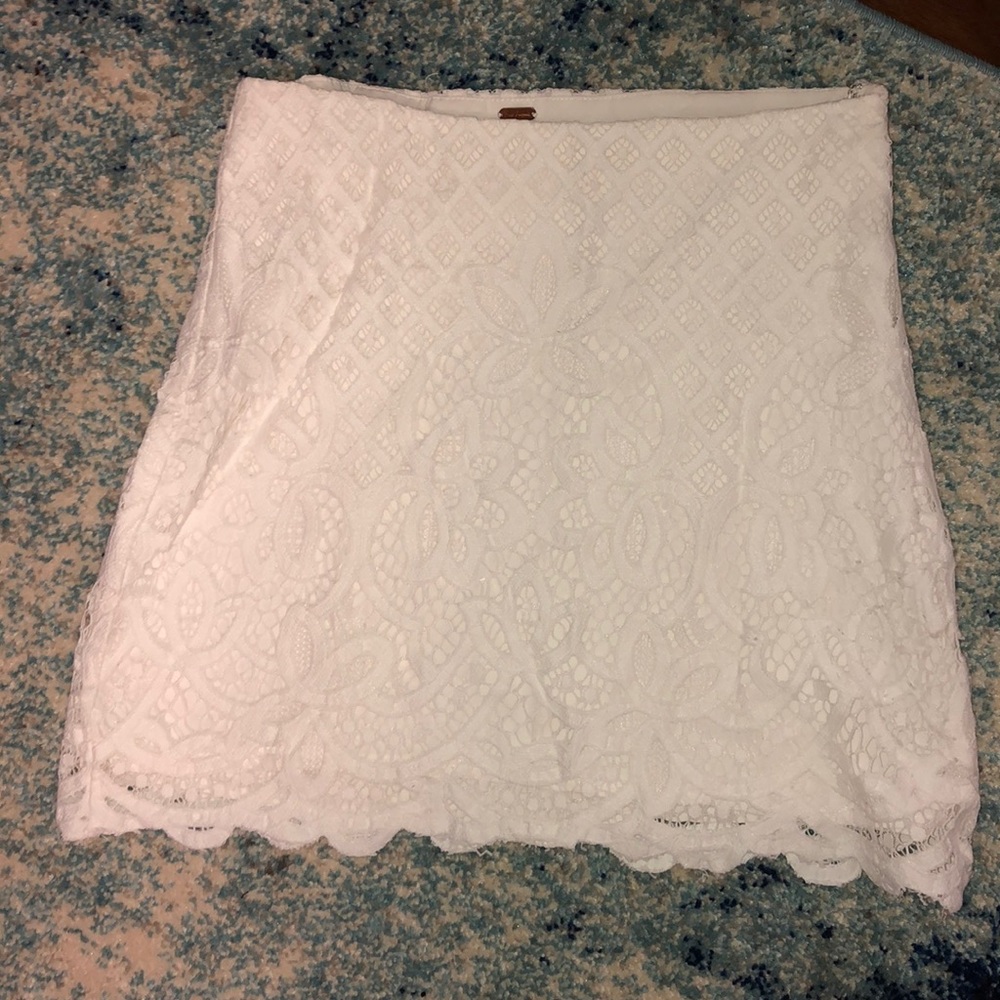 Free people white lace skirt